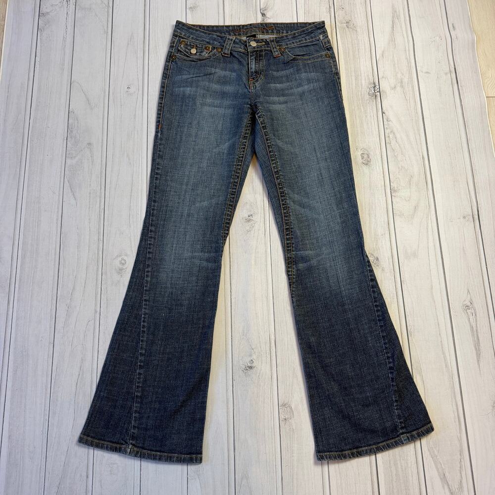 Maurice Sasson Bootcut Jeans Womens 8 Blue Stretch Denim Flap Pockets